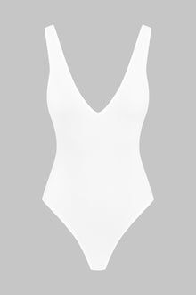 Thong Body V neck - La Femme Amazone | White
