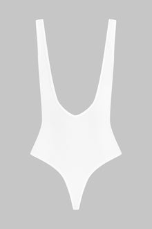 Thong Body V neck - La Femme Amazone | White
