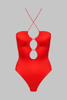 Bandeau thong bodysuit - French Kiss | Red
