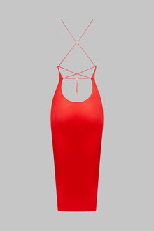 Open back midi dress - French Kiss | Red