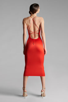 Open back midi dress - French Kiss | Red