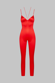 Open back strappy jumpsuit - French Kiss | Red