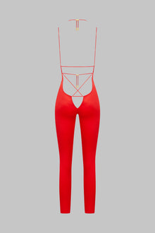 Open back strappy jumpsuit - French Kiss | Red