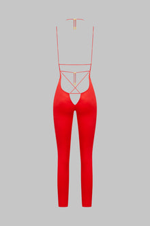 Open Back Strappy Jumpsuit - French Kiss | Red