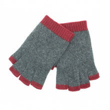 Cashmere Colorblock Fingerless Gloves | Charcoal/Rum