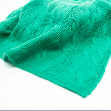 Womens | Cashmere Wrap with Cables | Bright Jade