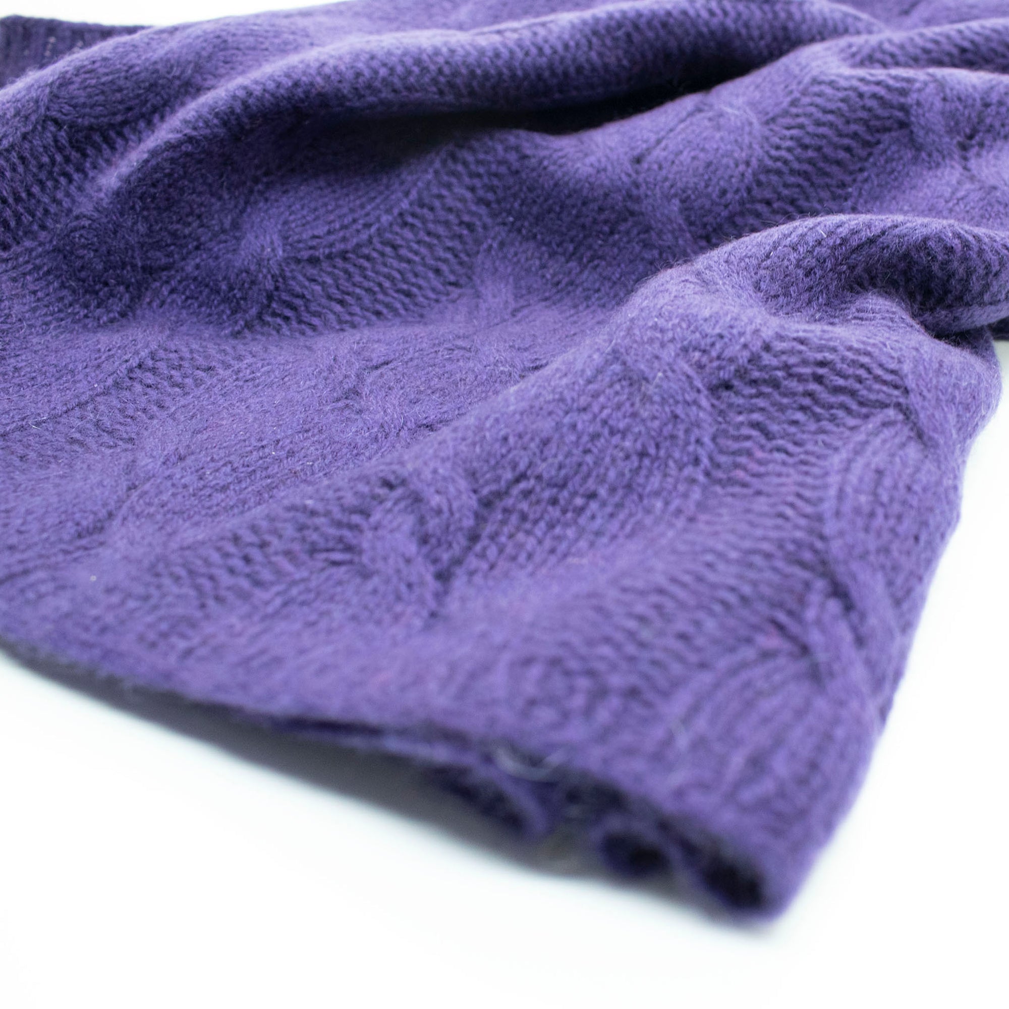 Womens | Cashmere Wrap with Cables | Wild Plum