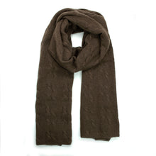 Womens | Cashmere Wrap with Cables | Marron Glace