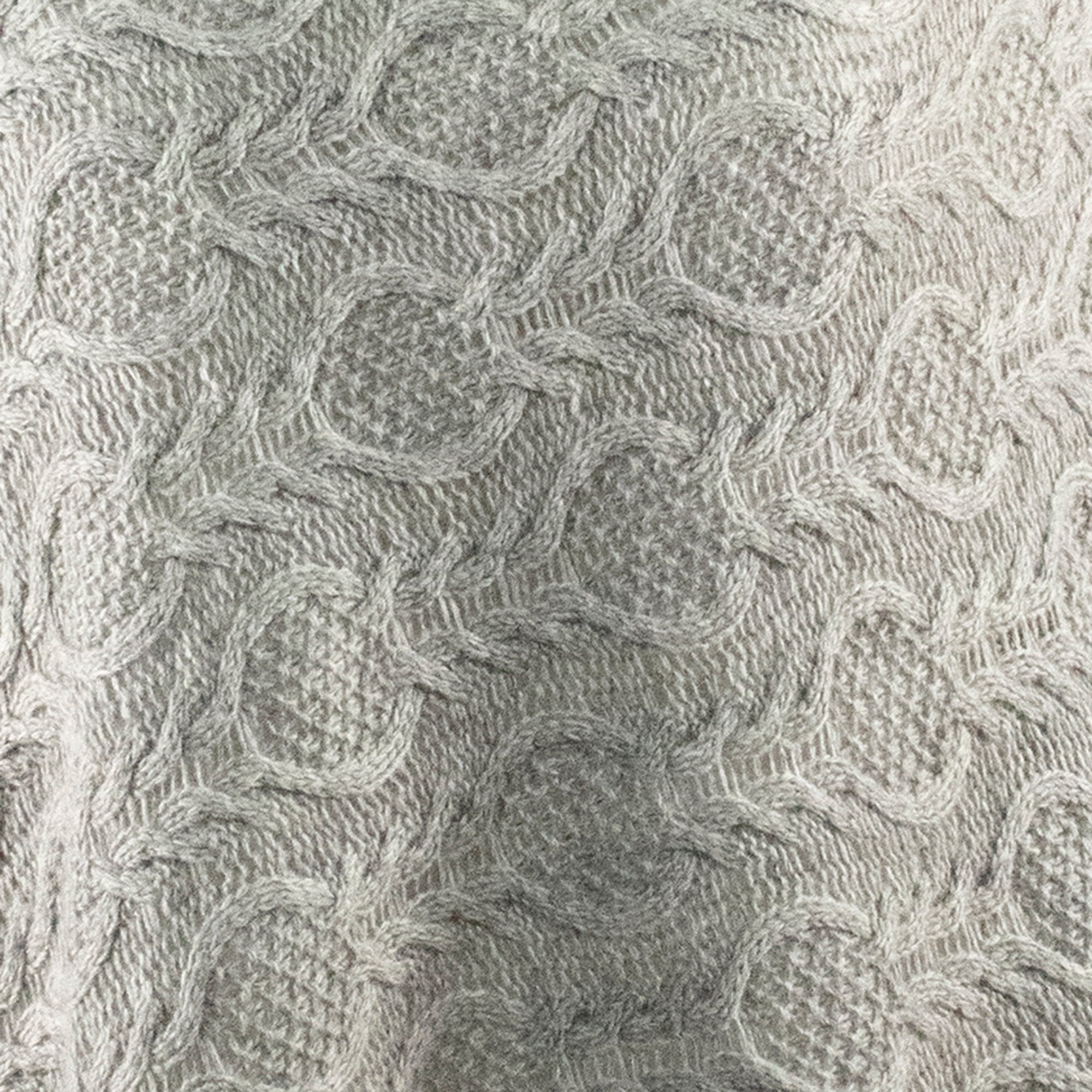 Womens | Cowlneck Poncho In Cable Design | Light Grey