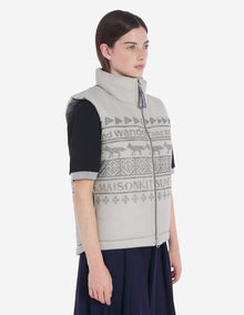 Unisex | Maison Kitsune | And Wander Nordic Border Insulation Vest | Beige Melange