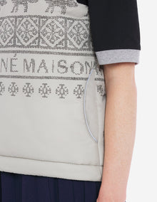 Unisex | Maison Kitsune | And Wander Nordic Border Insulation Vest | Beige Melange