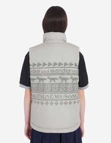 Unisex | Maison Kitsune | And Wander Nordic Border Insulation Vest | Beige Melange