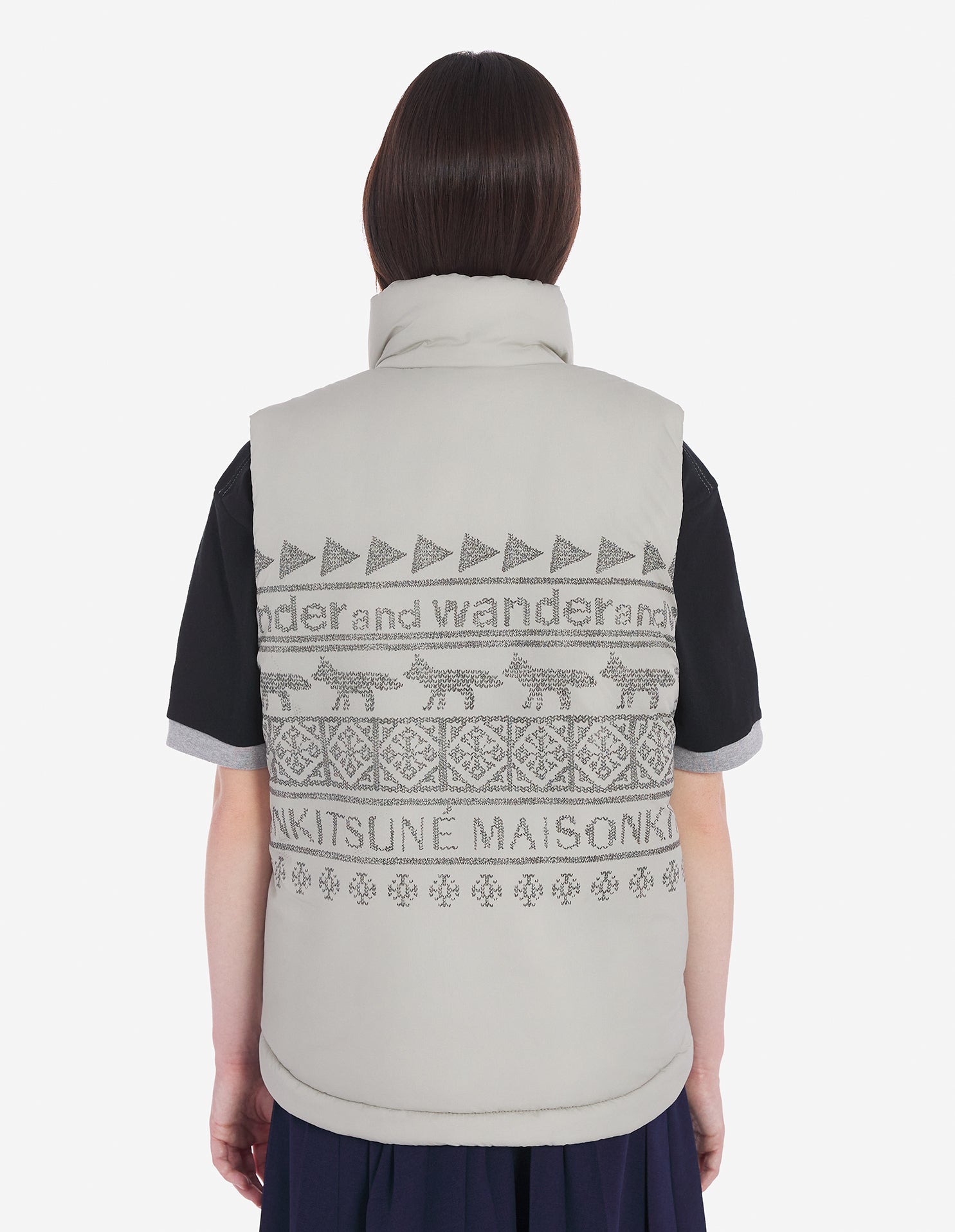Unisex | Maison Kitsune | And Wander Nordic Border Insulation Vest | Beige Melange