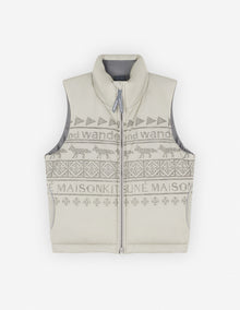 Unisex | Maison Kitsune | And Wander Nordic Border Insulation Vest | Beige Melange