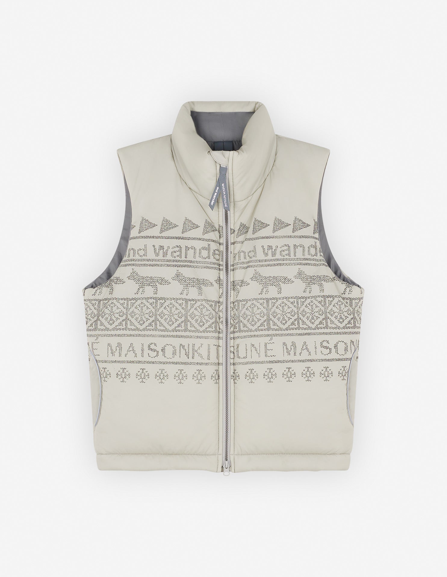 Unisex | Maison Kitsune | And Wander Nordic Border Insulation Vest | Beige Melange