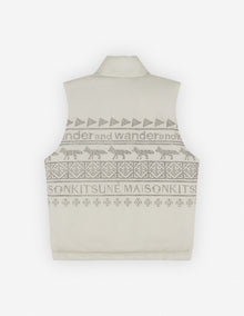 Unisex | Maison Kitsune | And Wander Nordic Border Insulation Vest | Beige Melange