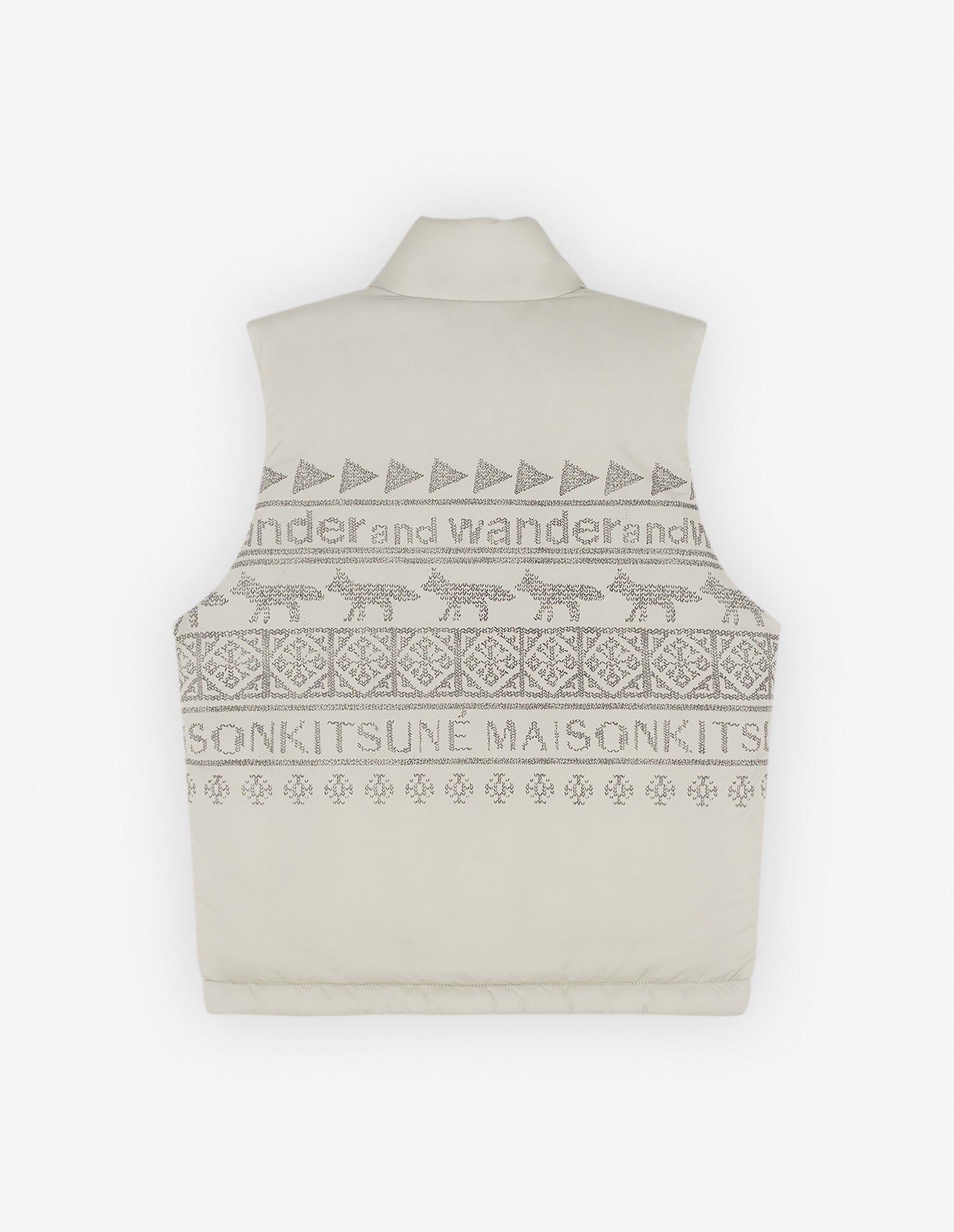 Unisex | Maison Kitsune | And Wander Nordic Border Insulation Vest | Beige Melange