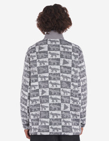 Unisex | Fox Checkers Fleece Pullover | Grey