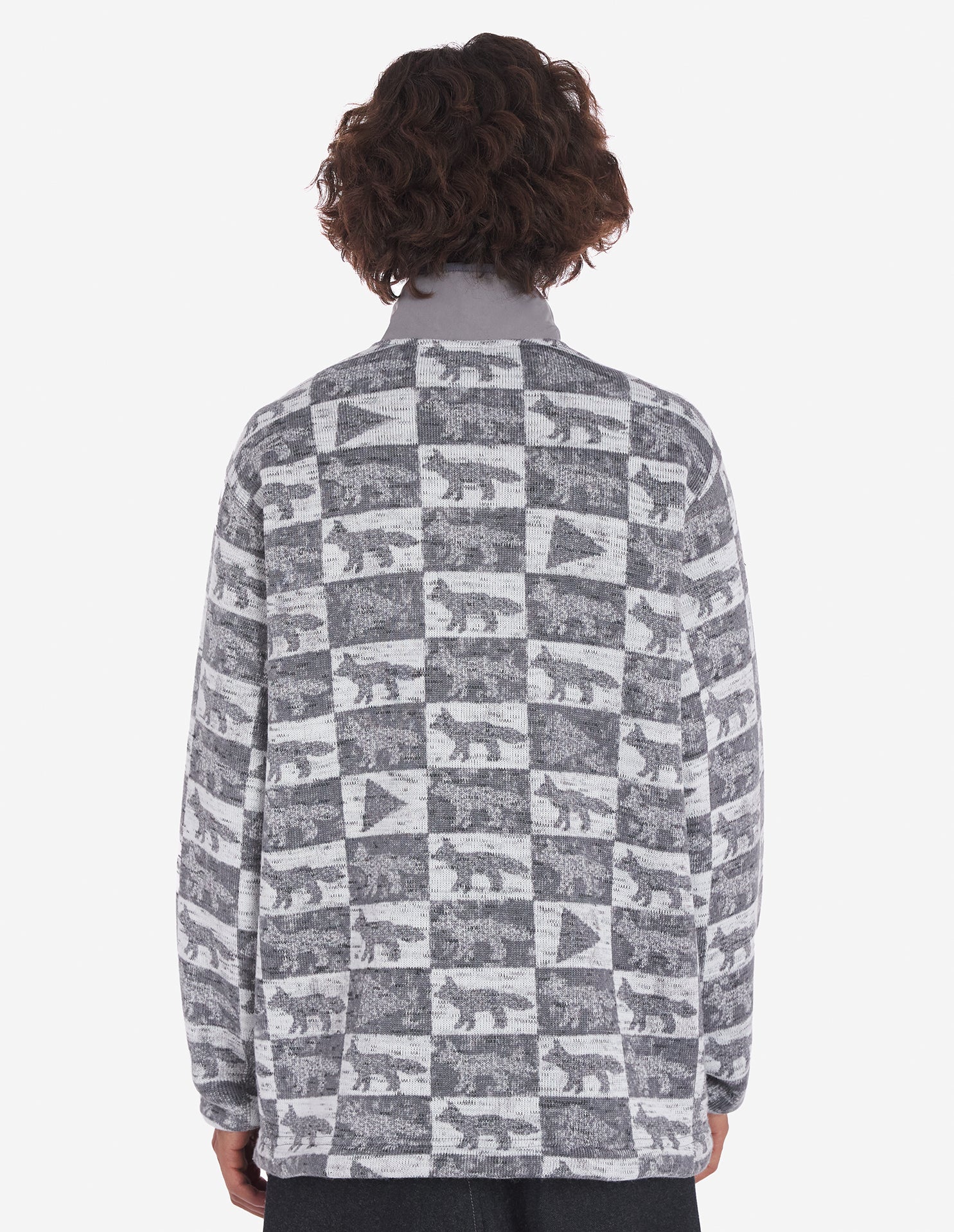 Unisex | Fox Checkers Fleece Pullover | Grey