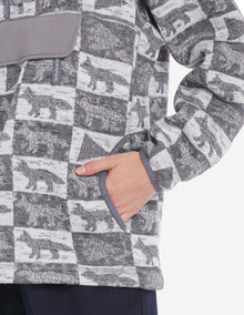 Unisex | Fox Checkers Fleece Pullover | Grey