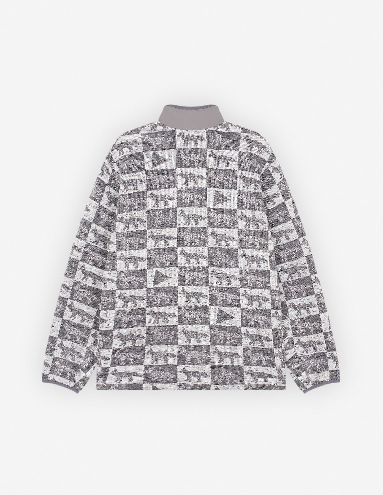 Unisex | Fox Checkers Fleece Pullover | Grey