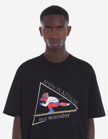 Unisex | Skiing Fox Dry Cotton Tee-Shirt | Black
