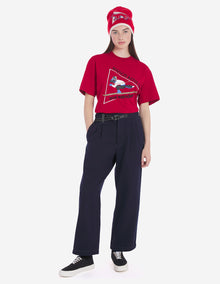 Unisex | Skiing Fox Dry Cotton Tee-Shirt | Red