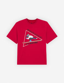 Unisex | Skiing Fox Dry Cotton Tee-Shirt | Red