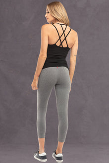 Women | Low Rise Crop Legging | Charcoal Heather Gray