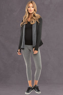 Women | Low Rise Crop Legging | Charcoal Heather Gray
