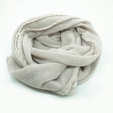 Womens | Wrap with Contrast Whipstitch | Pale Grey
