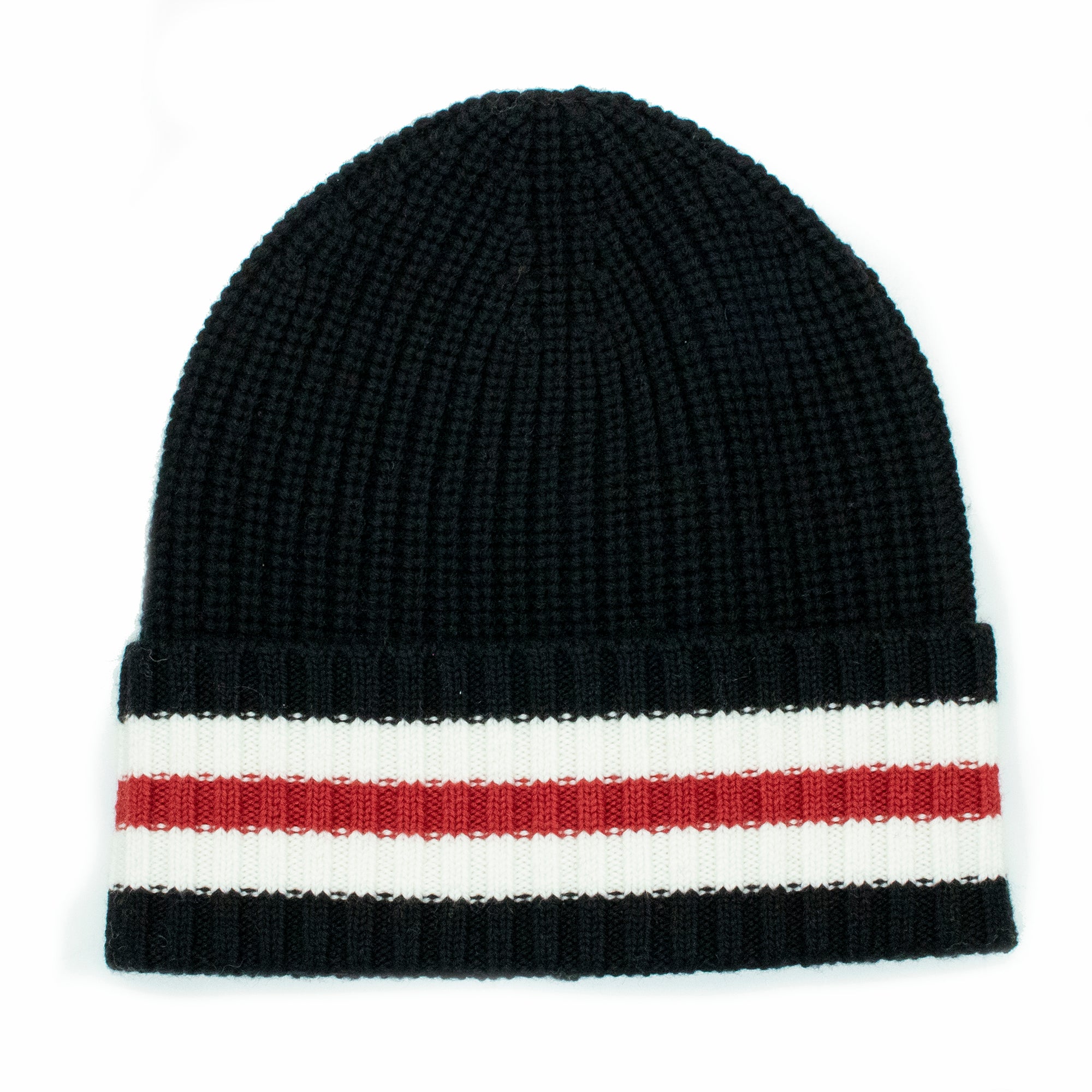 Unisex | Merino Striped Hat | Black