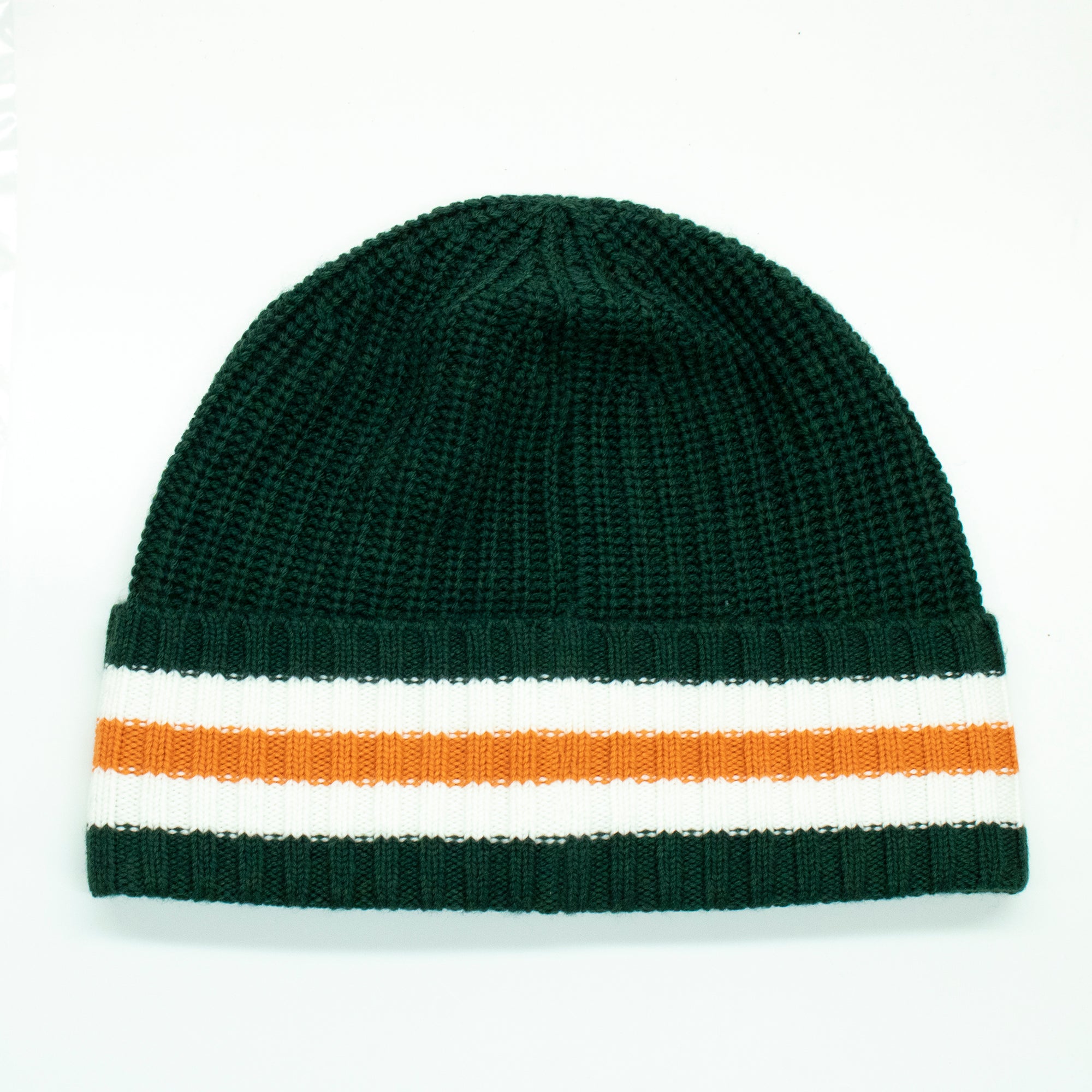 Unisex | Merino Striped Hat | Jungle Green