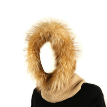 Womens | Cashmere Hood with Fur | Cammello Chiaro