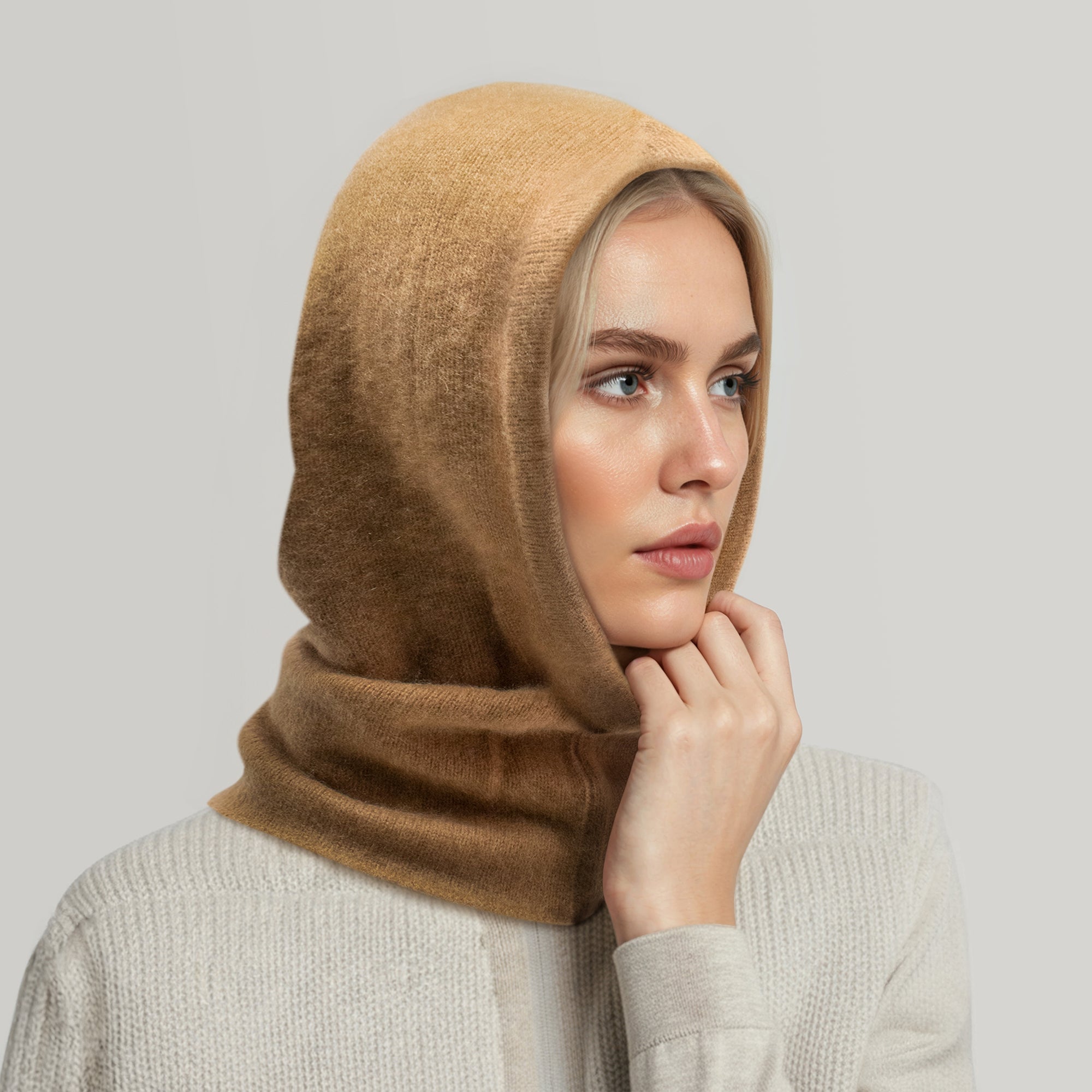 Womens | Brushed Cashmere Hood | Cinder