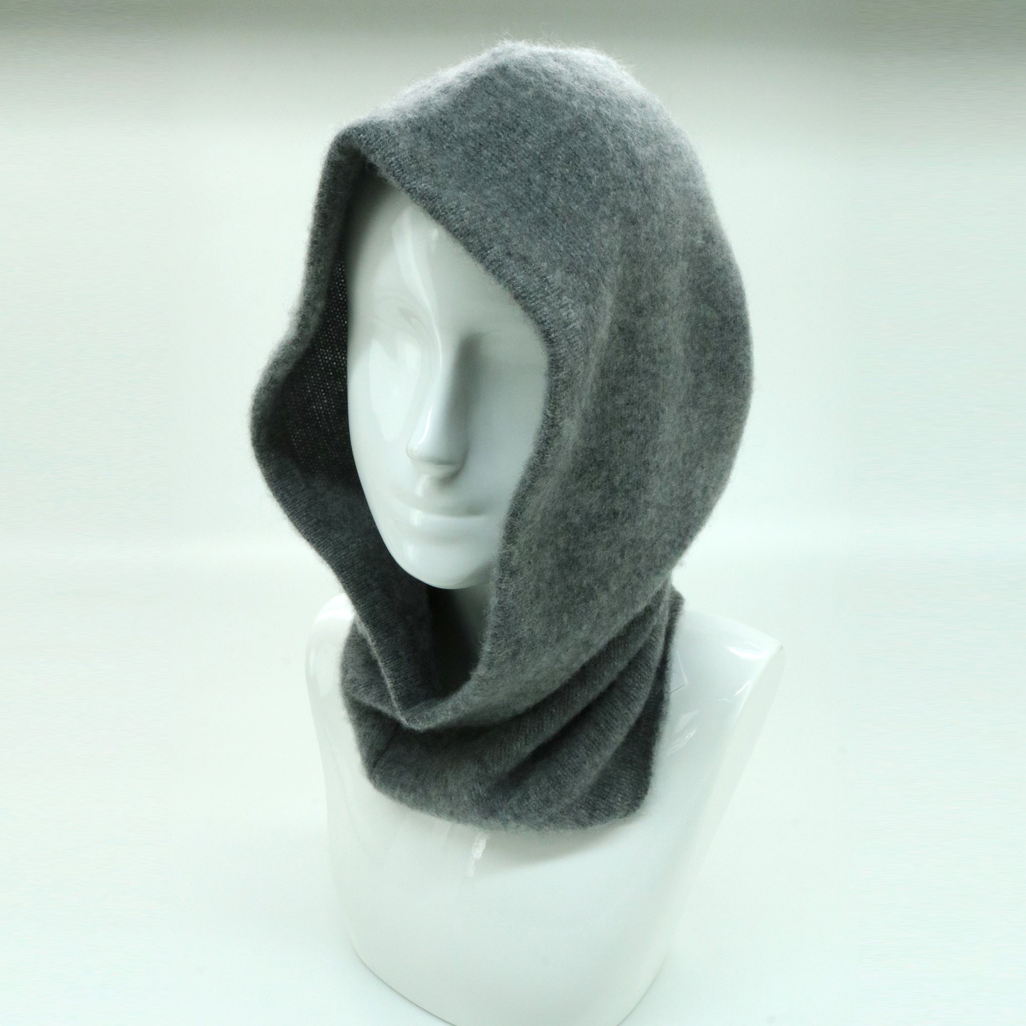 Womens | Brushed Cashmere Hood | Pewter