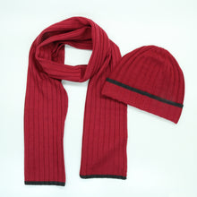Unisex | Merino Ribbed Scarf | Cherry Charcoal