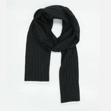 Unisex | Merino Ribbed Scarf | Black/White