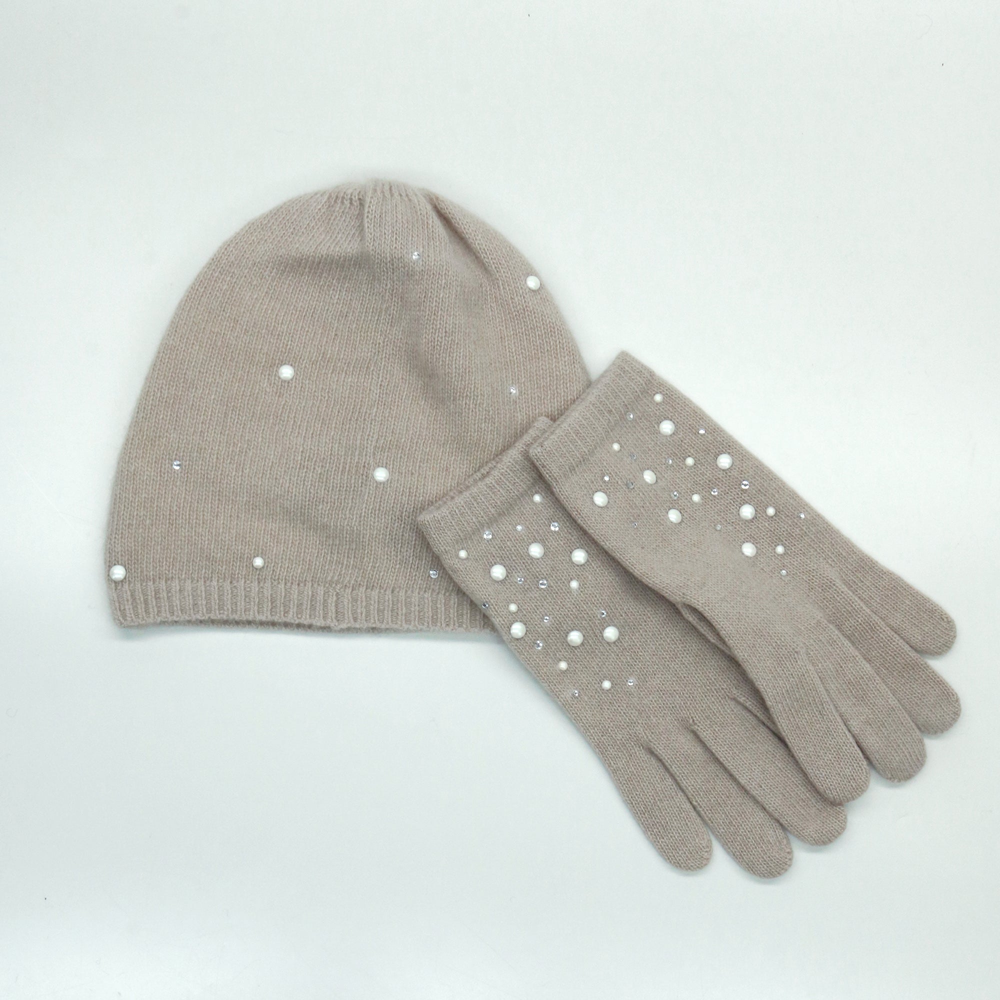 Womens | Cashmere Gloves with Pearls And Crystals | Herrings