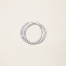 Womens | 14K Solid White Gold | Interlocking Ring | 0.338 CTW Diamonds