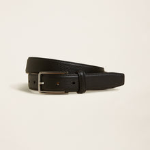 Mens | Bosco Italian Pebble Leather Belt | Palladium/Black