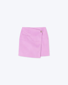 Womens | Kyla Double Wool Wrap Mini Skirt | Pink