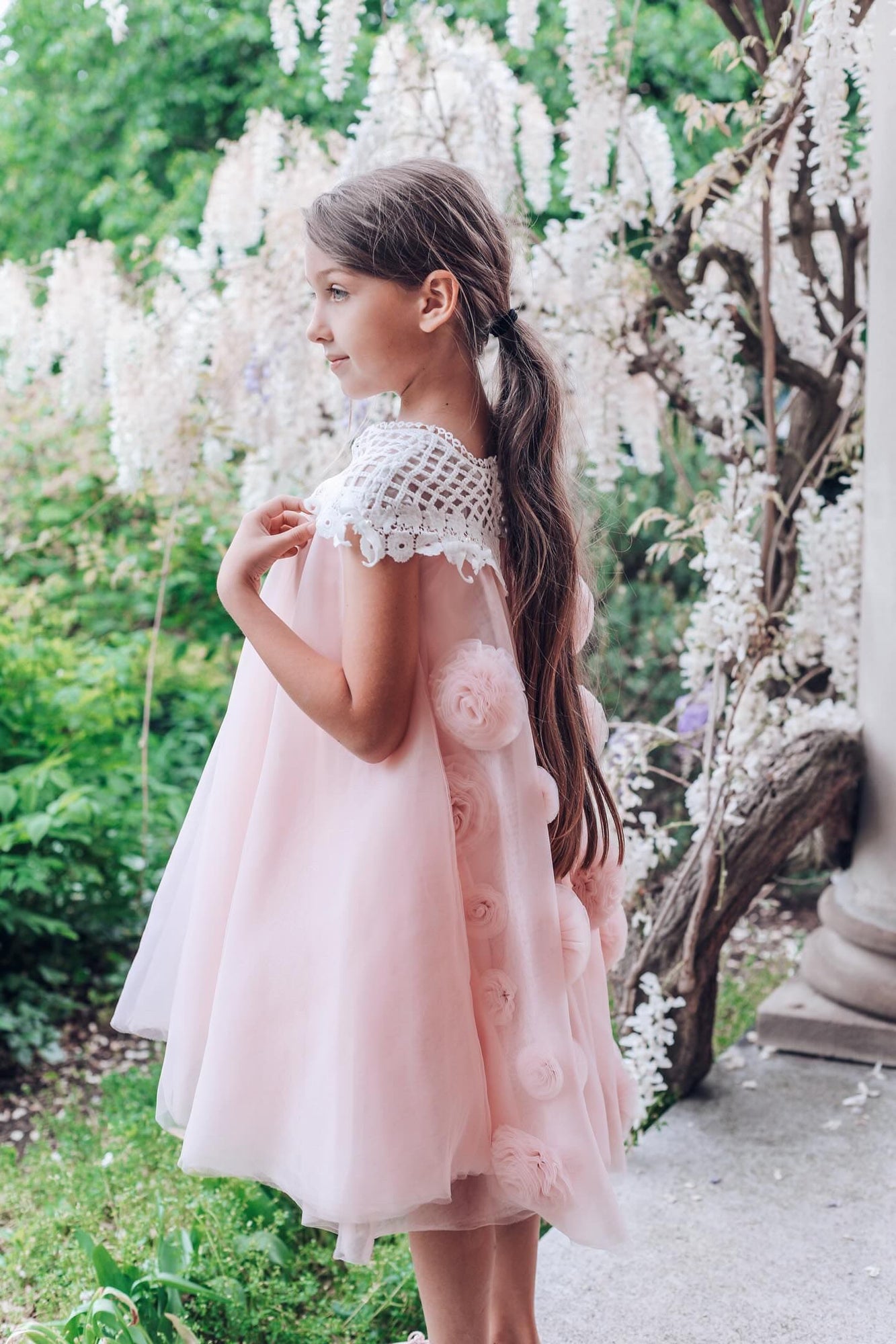 Rosa Pink Tulle Flower Dress | Pink