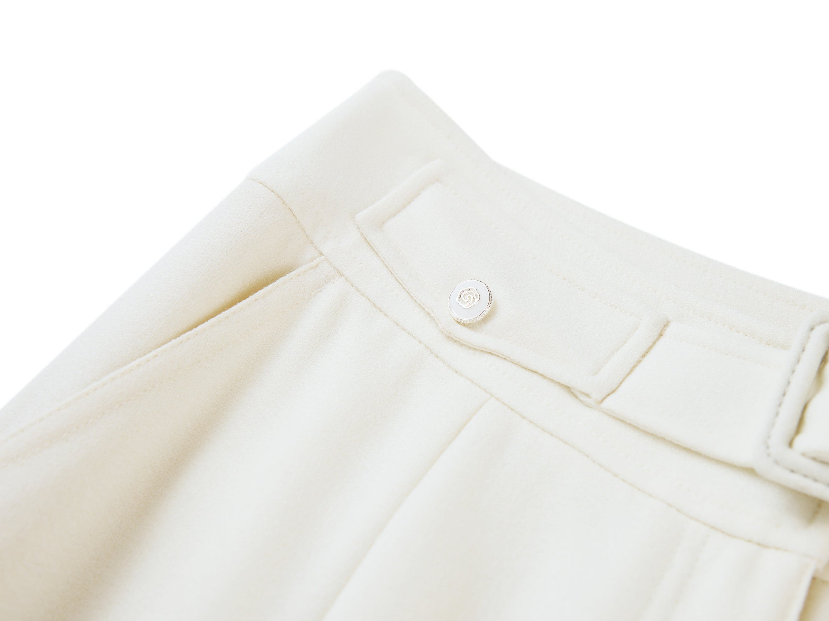 High-Waisted Wide-Leg Trouser | White