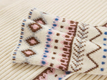 Yak Wool Ethnic-Style Jacquard Cardigan | Beige