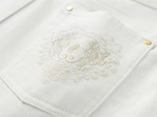 Embroidered Jeans | White