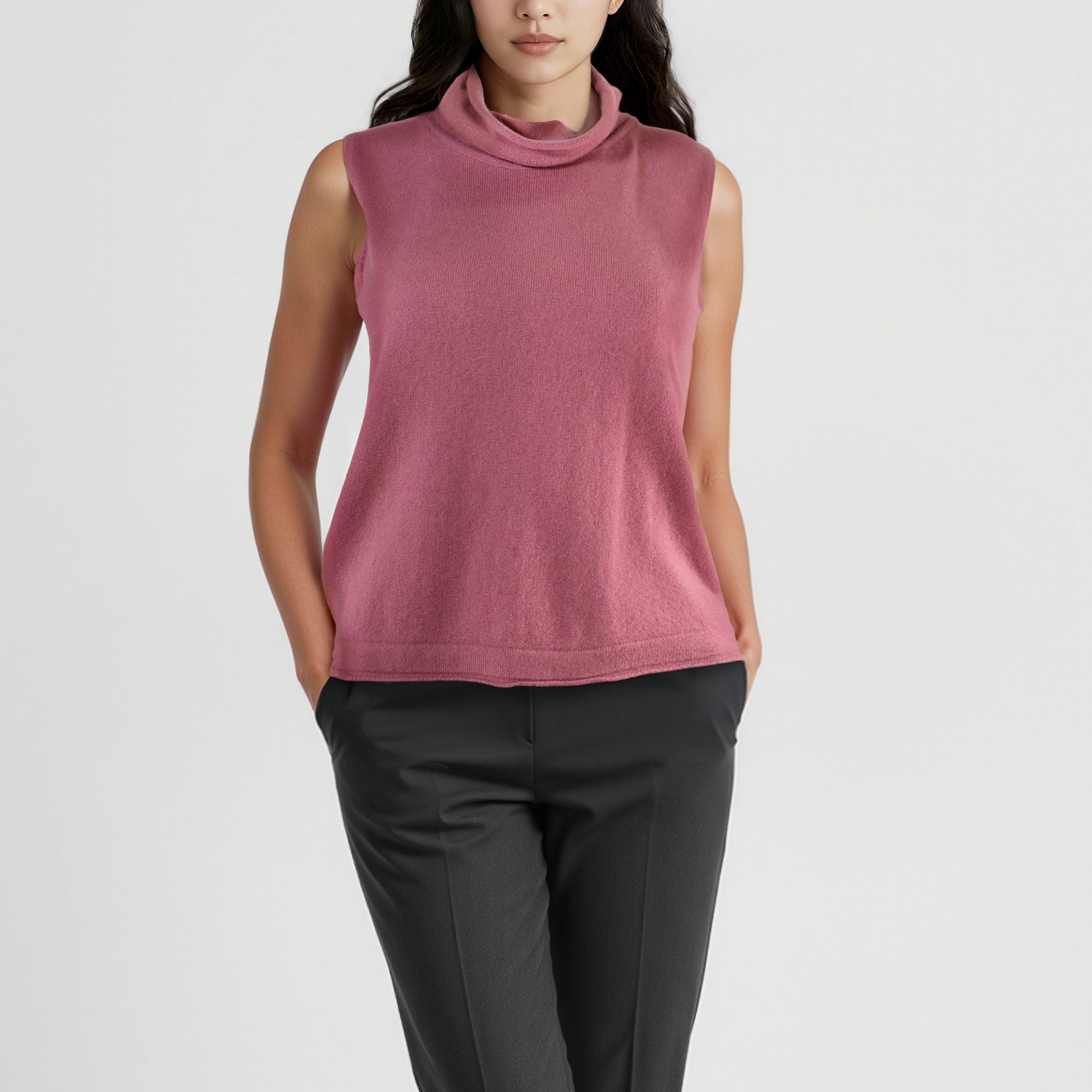 Womens | Cashmere Sweater In Multi Stripes | Dusty Rose