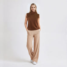 Womens | Cashmere Sleeveless Turtleneck Sweater | Heather Vicuna