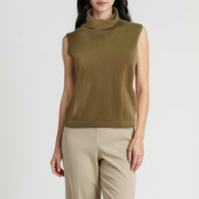 Womens | Cashmere Sleeveless Turtleneck Sweater | Incense