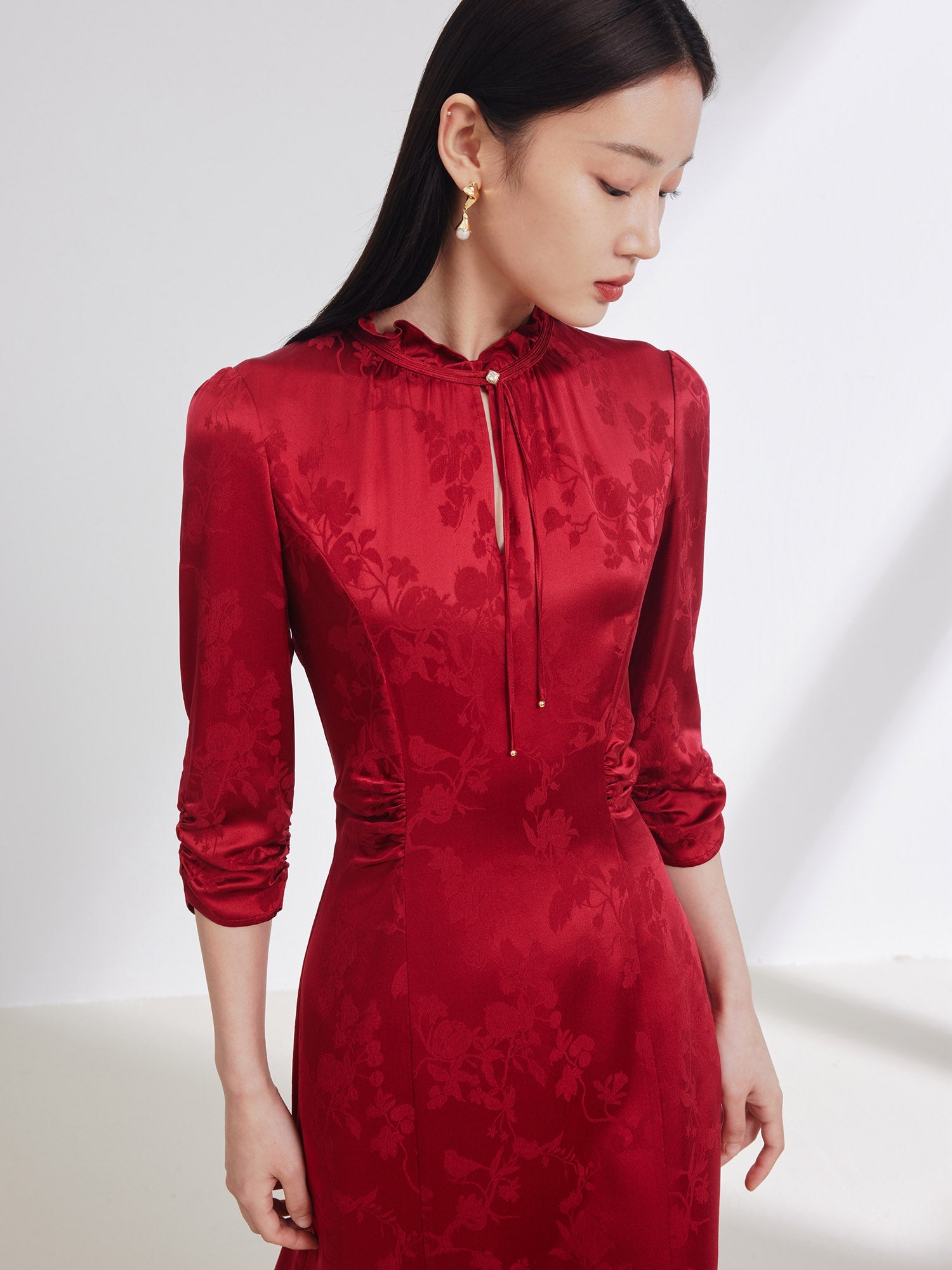 Silk Dress | Wine Red